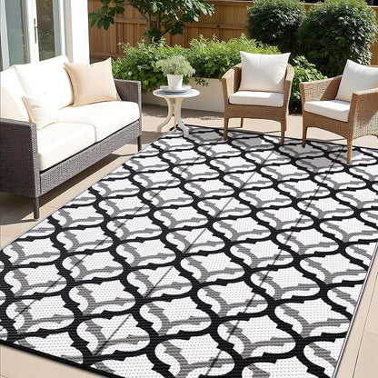 OLANLY Reversible Outdoor Rug 8x10 ft Clearance, Waterproof Outdoor Plastic Straw Rug with