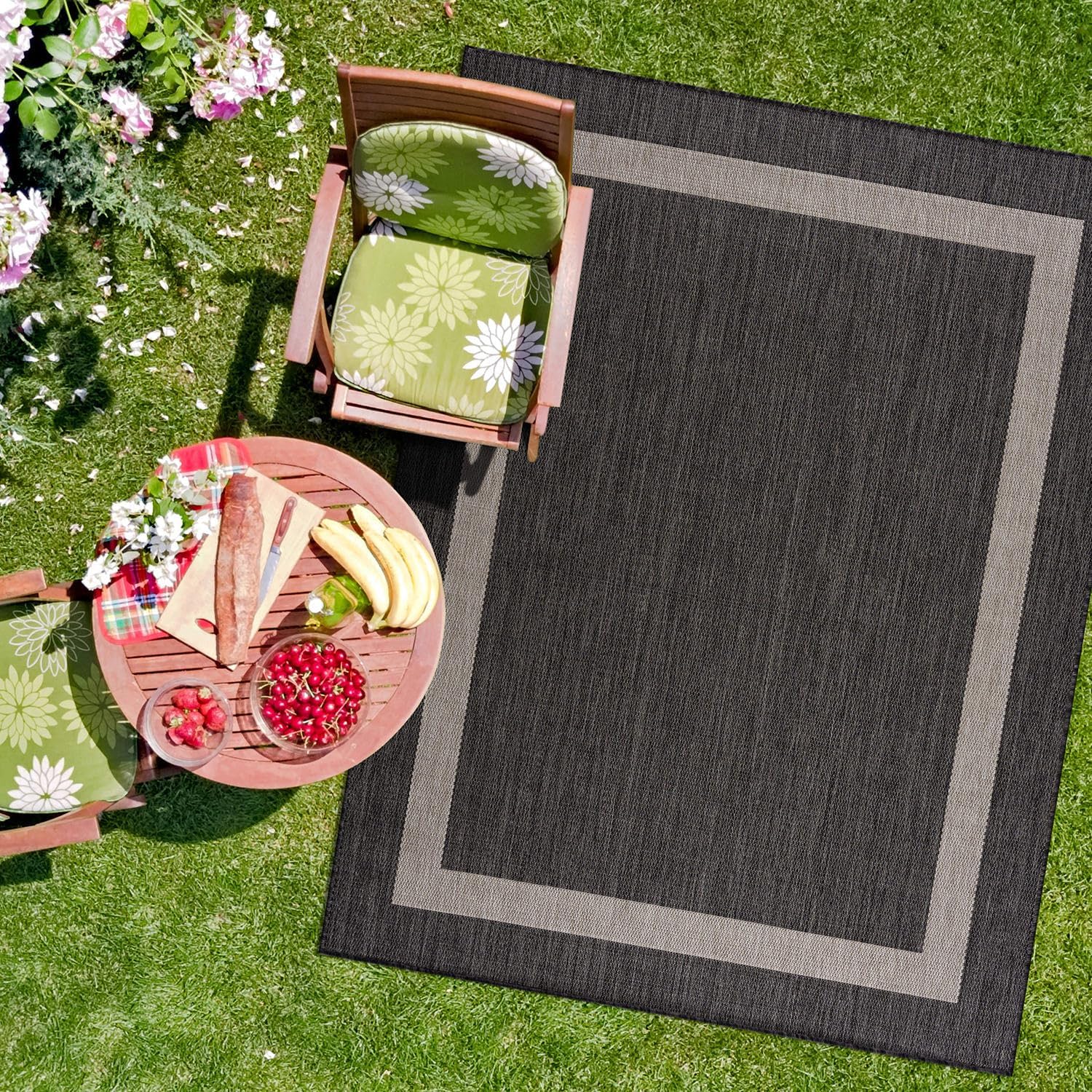 CAMILSON Outdoor Rug 8x10,Modern Outside Rugs for Patios Porches Waterproof Durable Washable