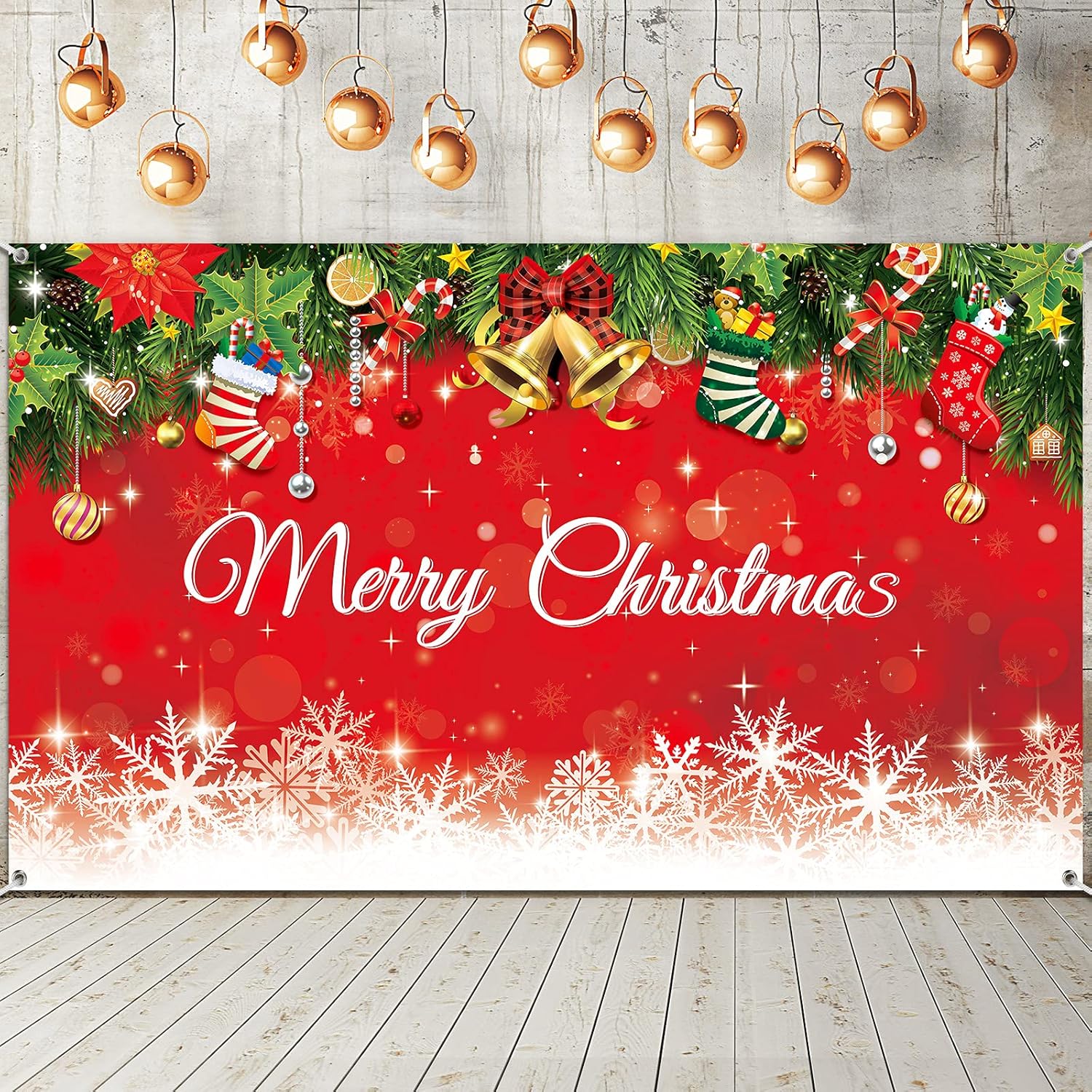 Irenare Christmas Backdrop Merry Christmas Banner Party Decoration Xmas Photography Background