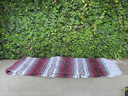 Del Mex Classic Mexican Blanket, Large Authentic Woven Falsa Throw (70"x50"), Artisan Southwest