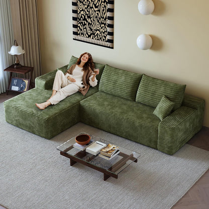 108" Sectional Couches for Living Room Modern Modular Sofa with L-Shape Couchs Upholstered Boneless