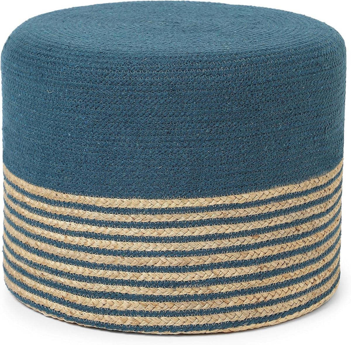 REDEARTH · Cylindrical Pouf Foot Stool Ottoman - Jute Braided Pouffe Poof Accent Sitting Footrest