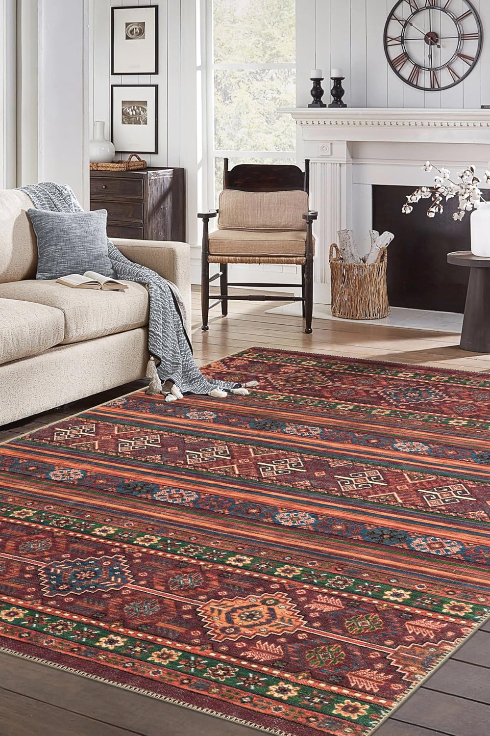 Keen Home Design 9x12 Rug - Machine Washable Area Rug with Non-Slip Backing, Ideal for Living Room
