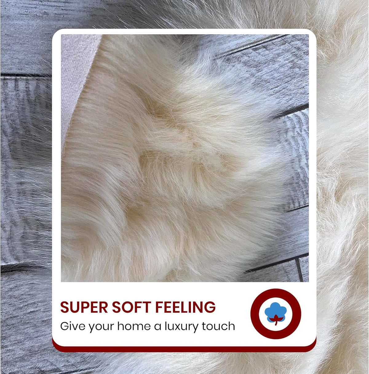LAMBZY Faux Sheepskin Soft Hypoallergenic Free Shape Silky Shag Rug, Luxury Shaggy Silky Plush
