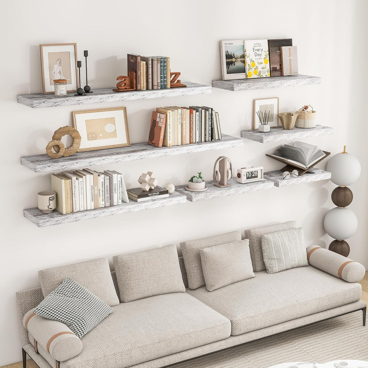 RICHFOCUS 16Inch Floating Shelves for Wall 2 Pack Shelves for Bedroom|Kitchen|Bathroom Wall Mounted