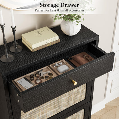 Nicetree Shoe Cabinet for Entryway, Slim Shoe Rack with 2 Flip Drawers and Top Storage Drawer