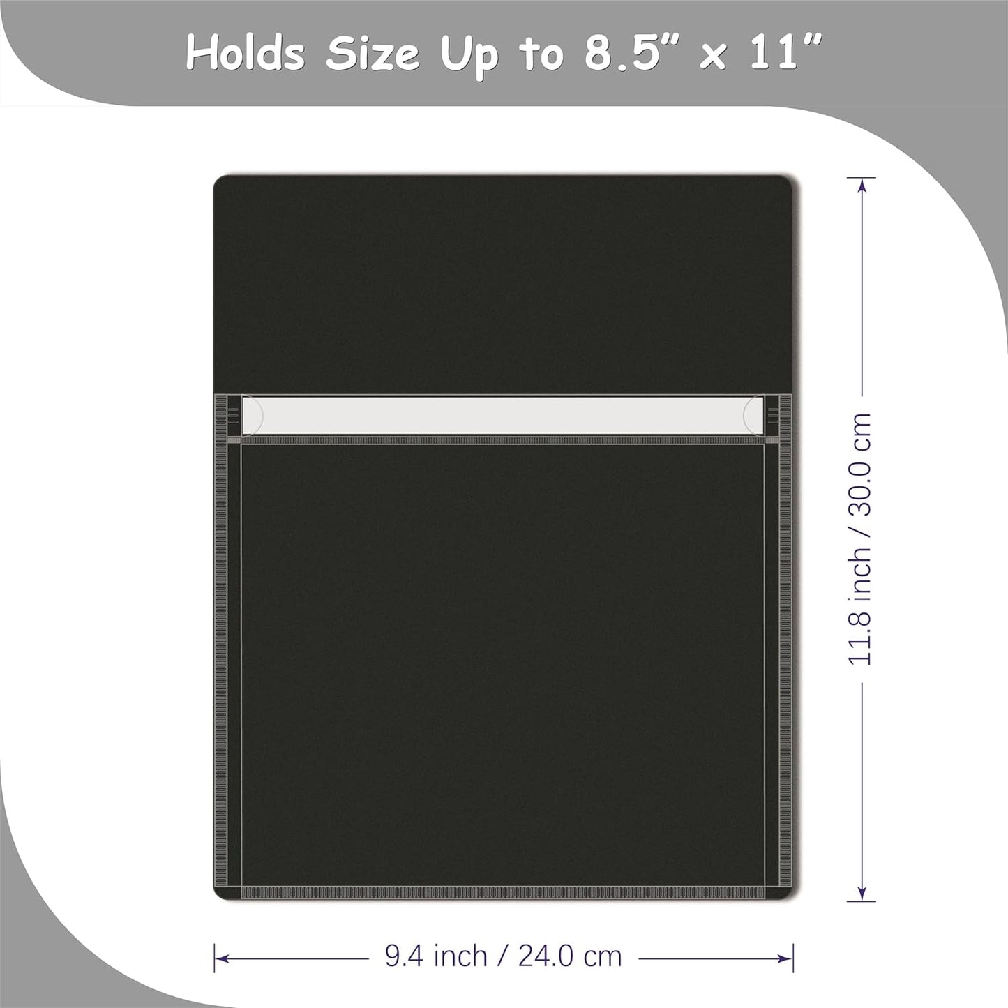 Magnetic Pocket 4 Pack – Self-Adhesive Magnetic Storage Pouch for Documents, Notes & Tools, Strong