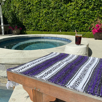 Del Mex Classic Mexican Blanket, Large Authentic Woven Falsa Throw (70"x50"), Artisan Southwest