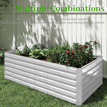 8x4x2 ft Raised Garden Bed, Large Metal Planter Raised Beds, Planters for Outdoor Plants for