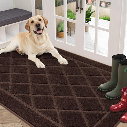 BEQHAUSE Dirt Trapper Door Mat 36" x 60", Doormat Non-Slip Entryway Rugs Washable, Dog Door Mat