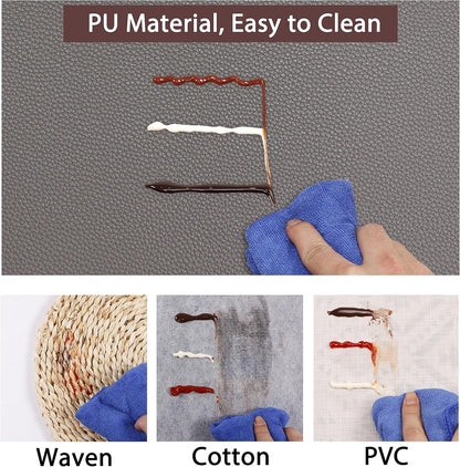 Set of 4 Faux Leather Placemats, PU Table Mats, Waterproof, Stain Resistant, Heat Resistant