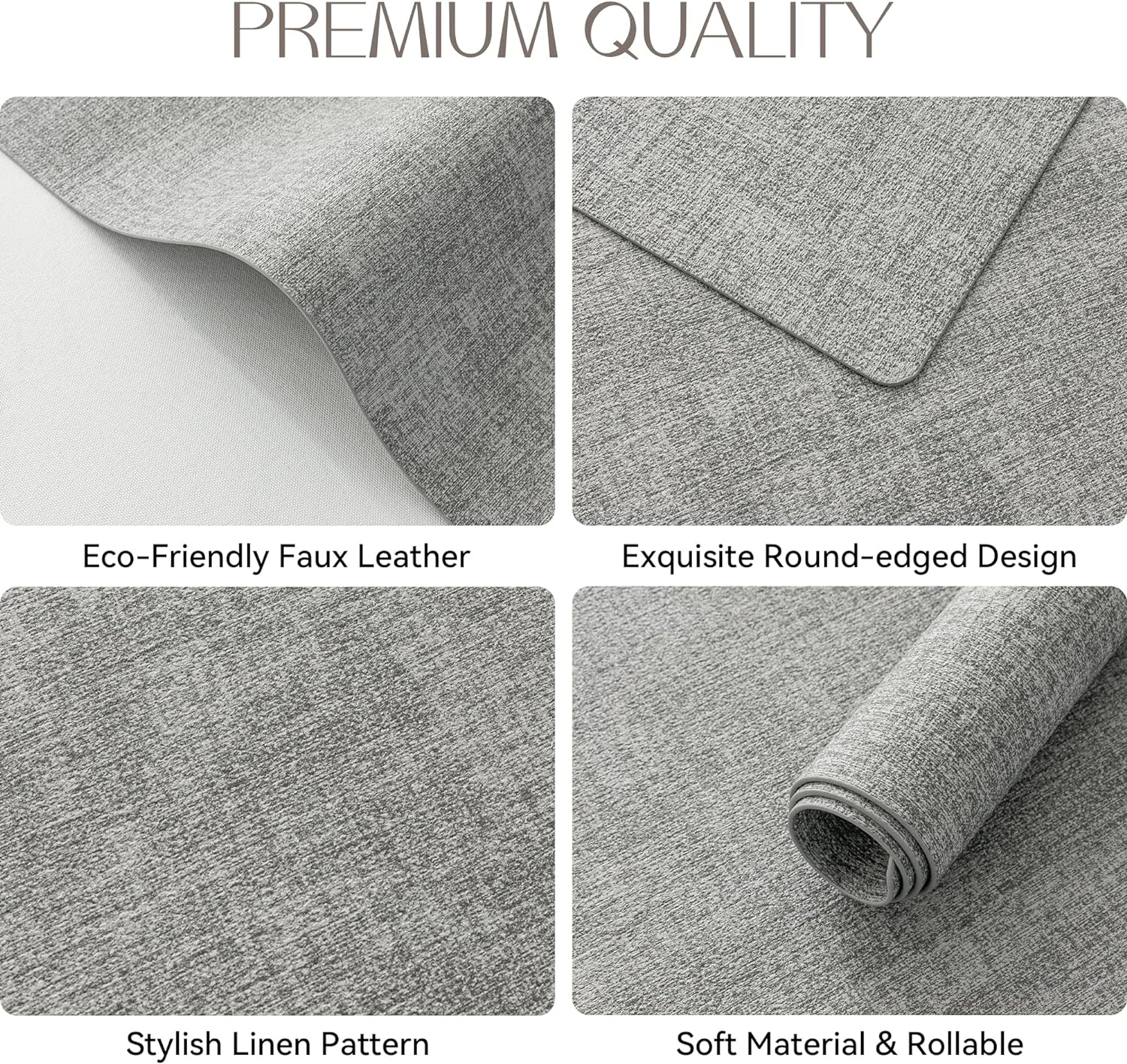 Romanstile Vinyl Placemats Set of 6-12 X 18 Inch - Heat Resistant Place Mats 100% Waterproof