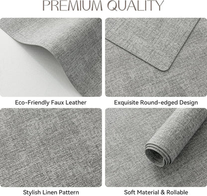 Romanstile Vinyl Placemats Set of 6-12 X 18 Inch - Heat Resistant Place Mats 100% Waterproof