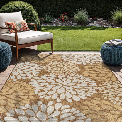 Beverly Rug Outdoor Rug 8x10 Modern Exotic Tropical Leaf Area Rugs for Indoor and Outdoor Patio