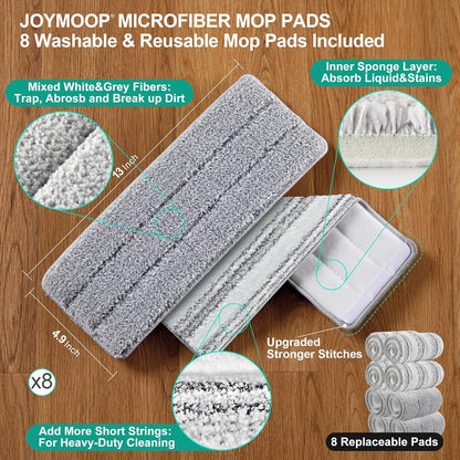 JOYMOOP Mop and Bucket Set with Wringer, Dust Mops for Floor Cleaning, Wall Cleaner with Long