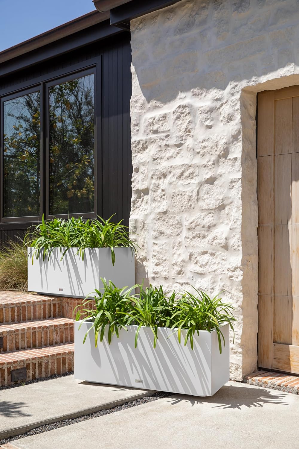 Veradek Block Series Long Box Planter - Large Rectangular Planter for Indoor or Outdoor Patio/Porch