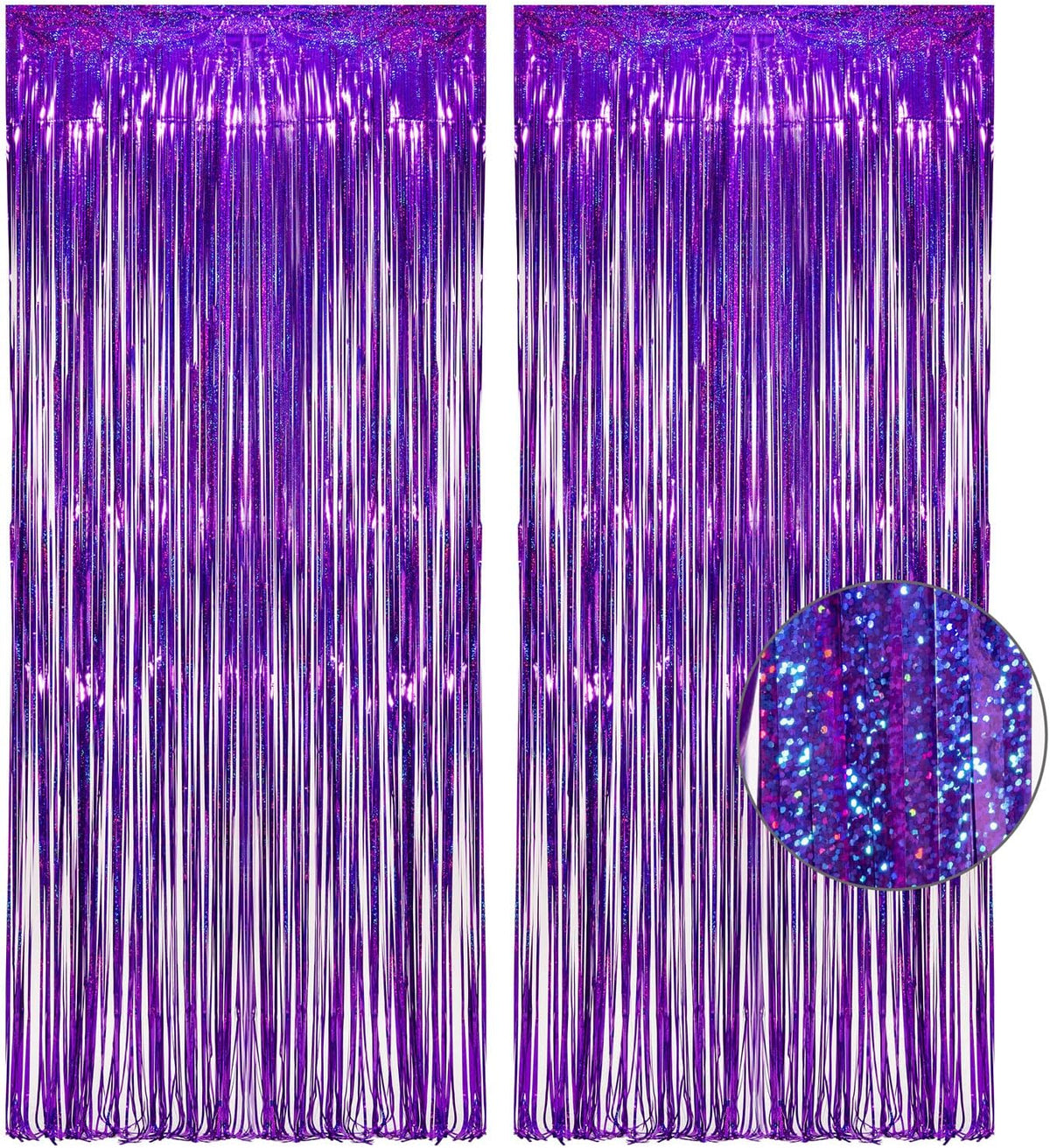 Purple Tinsel Curtain Party Backdrop - GREATRIL Foil Fringe Curtain Party Photo Booth Streamers for