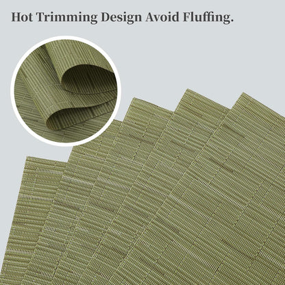 Leetaltree Pea Green Placemats Set of 8 - Heat Resistant Non-Slip Place mats for Dining Table