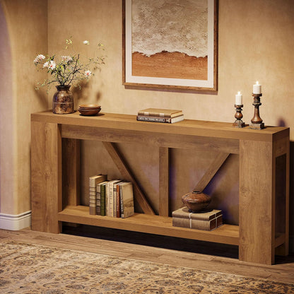 Tribesigns 70.9" Extra Long Entry Table, Farmhouse Wood Console Table with Storage, Modern Accent