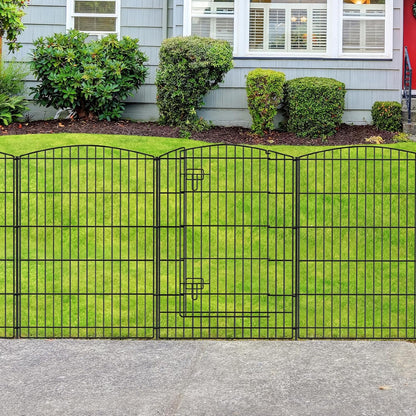 INJOPEXI Decorative Garden Fence 12 Panels 26ft (L)×36in (H) Garden Fences with 11 Panels + 1 Gate