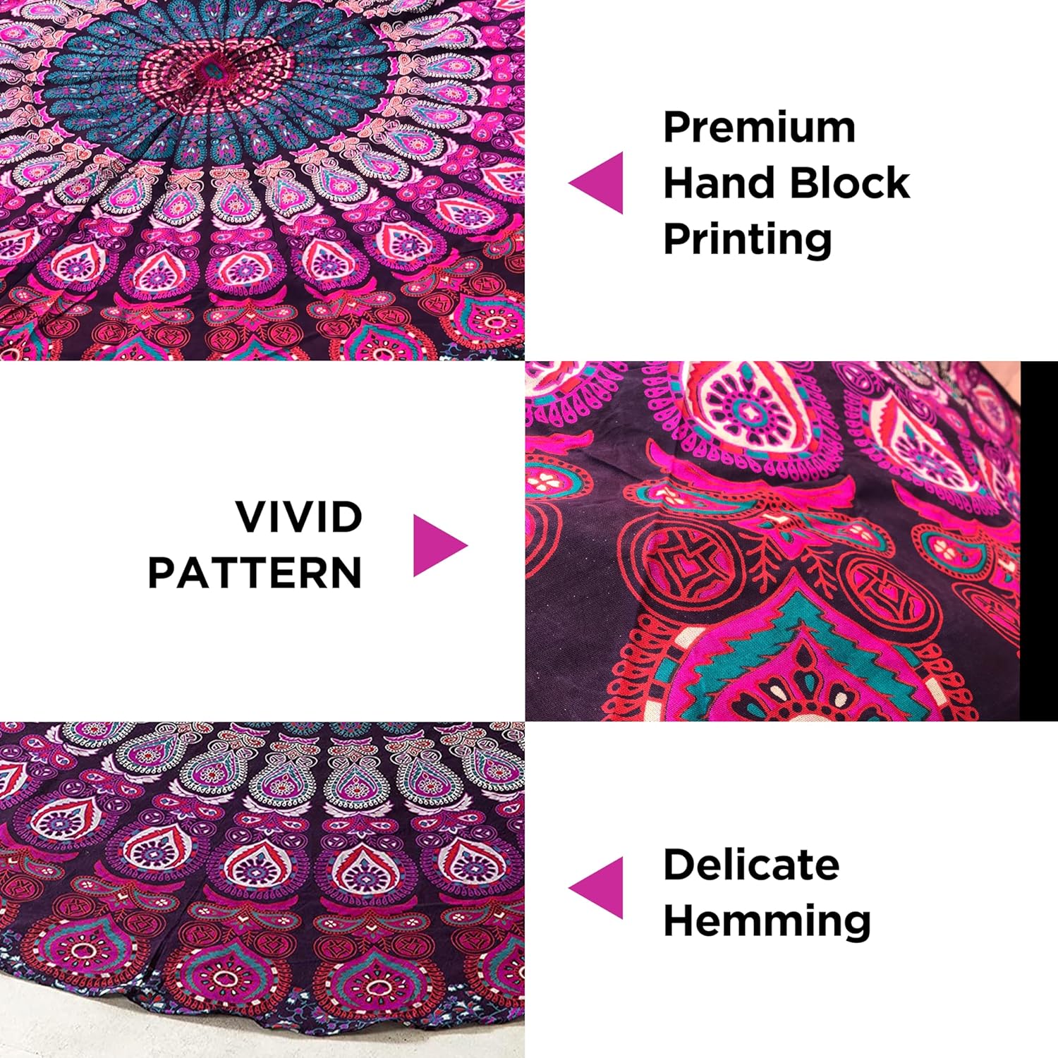 raajsee purple Tapestry- Best Mandala Wall Hanging- Mandala Tapestry For Bedroom Aesthetic-Size