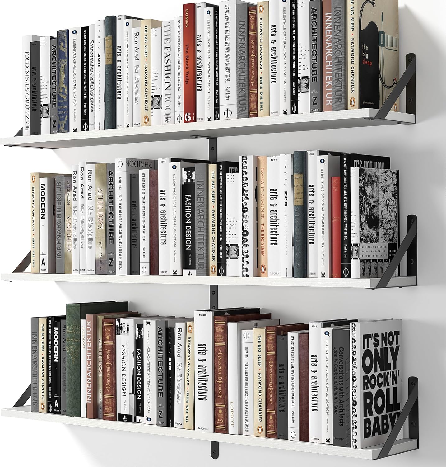 Heimlove Floating Shelves for Wall, 36 Inch Long Wood Floating Bookshelf Set of 3, Wall Mounted