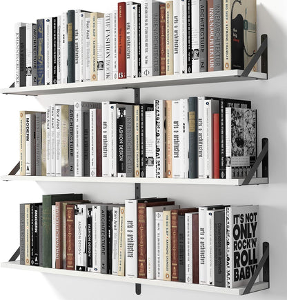 Heimlove Floating Shelves for Wall, 36 Inch Long Wood Floating Bookshelf Set of 3, Wall Mounted