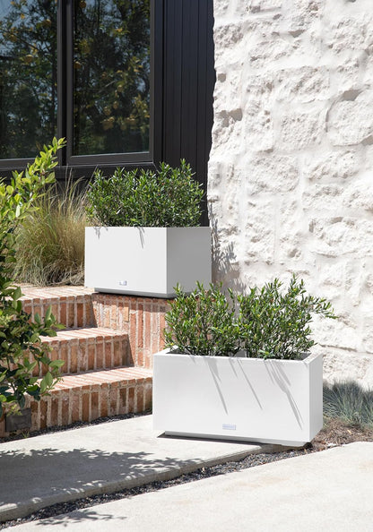 Veradek Block Series Long Box Planter - Large Rectangular Planter for Indoor or Outdoor Patio/Porch