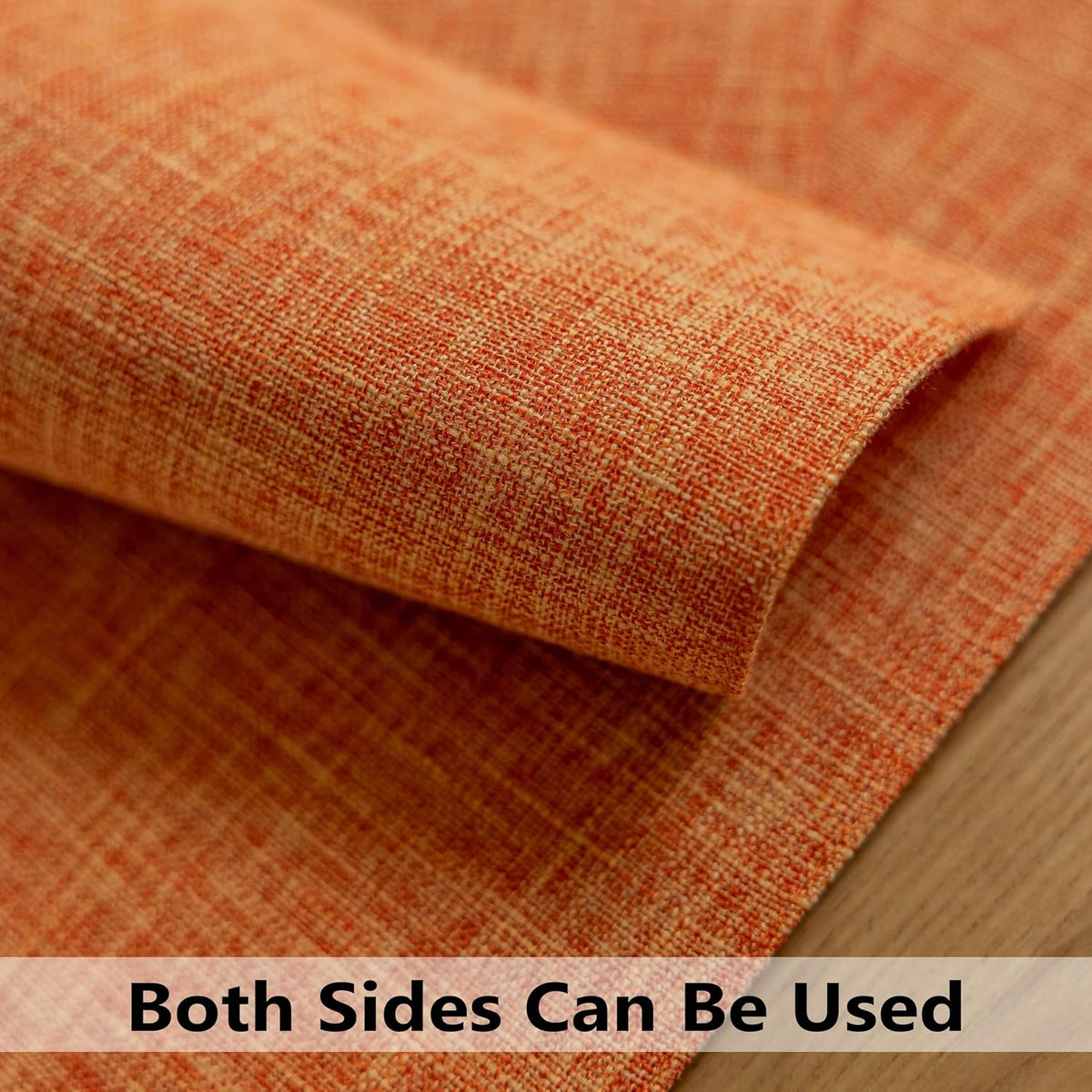 Demetex Orange Placemats Set of 6 Fall Linen Place Mats Modern Washable Table Plate Mats for