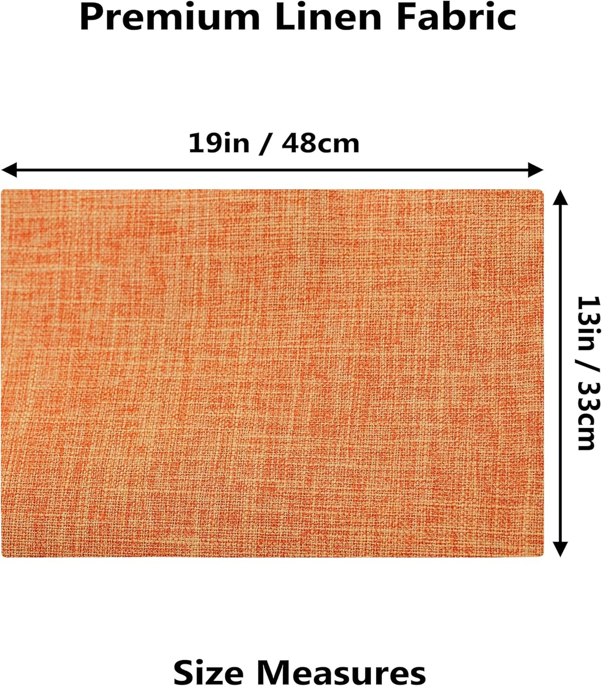 Demetex Orange Placemats Set of 6 Fall Linen Place Mats Modern Washable Table Plate Mats for