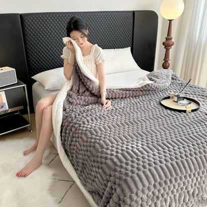 UKELER Sherpa Bed Blanket 80 × 90 inch, Ultra Soft Queen Size Throw Blanket for All Season, 470 GSM