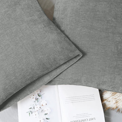 CaliTime Throw Pillow Covers Decorative 20 X 26 Inches Pack of 2 Cozy Chenille Standard Pillow