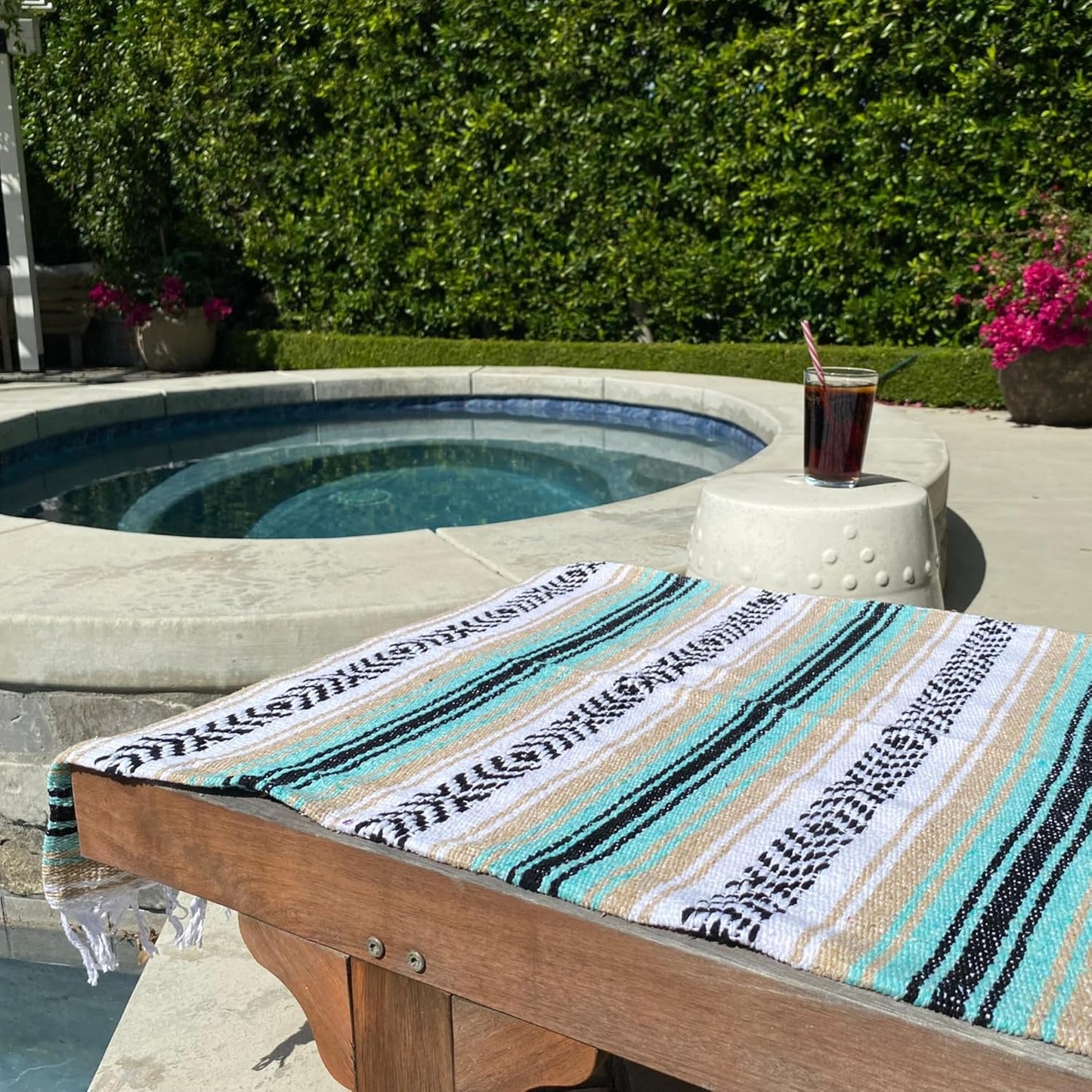 Del Mex Classic Mexican Blanket, Large Authentic Woven Falsa Throw (70"x50"), Artisan Southwest