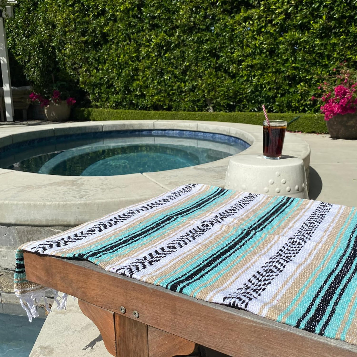 Del Mex Classic Mexican Blanket, Large Authentic Woven Falsa Throw (70"x50"), Artisan Southwest