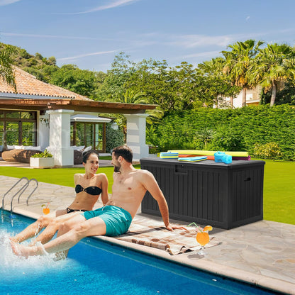 YITAHOME 150 Gallon Double-Wall Deck Box with Side Handles, Outdoor Large Storage for Patio