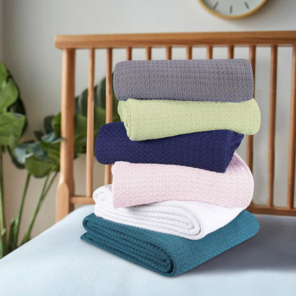 BELIZZI HOME 100 Cotton Bed Blanket, Breathable Bed Blanket Twin Size, Cotton Thermal Blankets