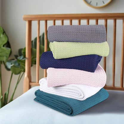 BELIZZI HOME 100% Cotton Bed Blanket, Breathable Bed Blanket Twin Size, Cotton Thermal Blankets