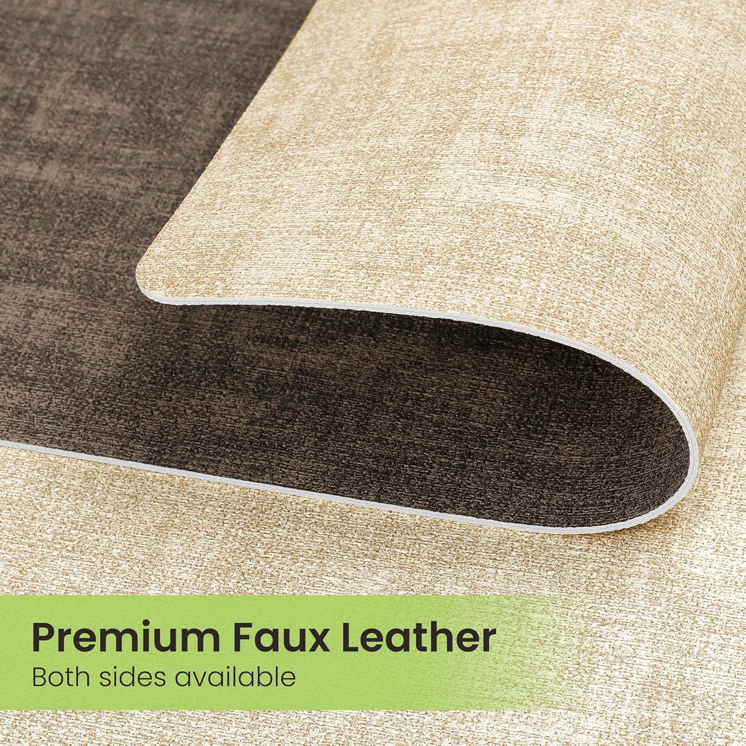 Faux Leather Dual Sided Placemats Set of 6, Square Non-Slip Heat Resistant Placemats with Coaster