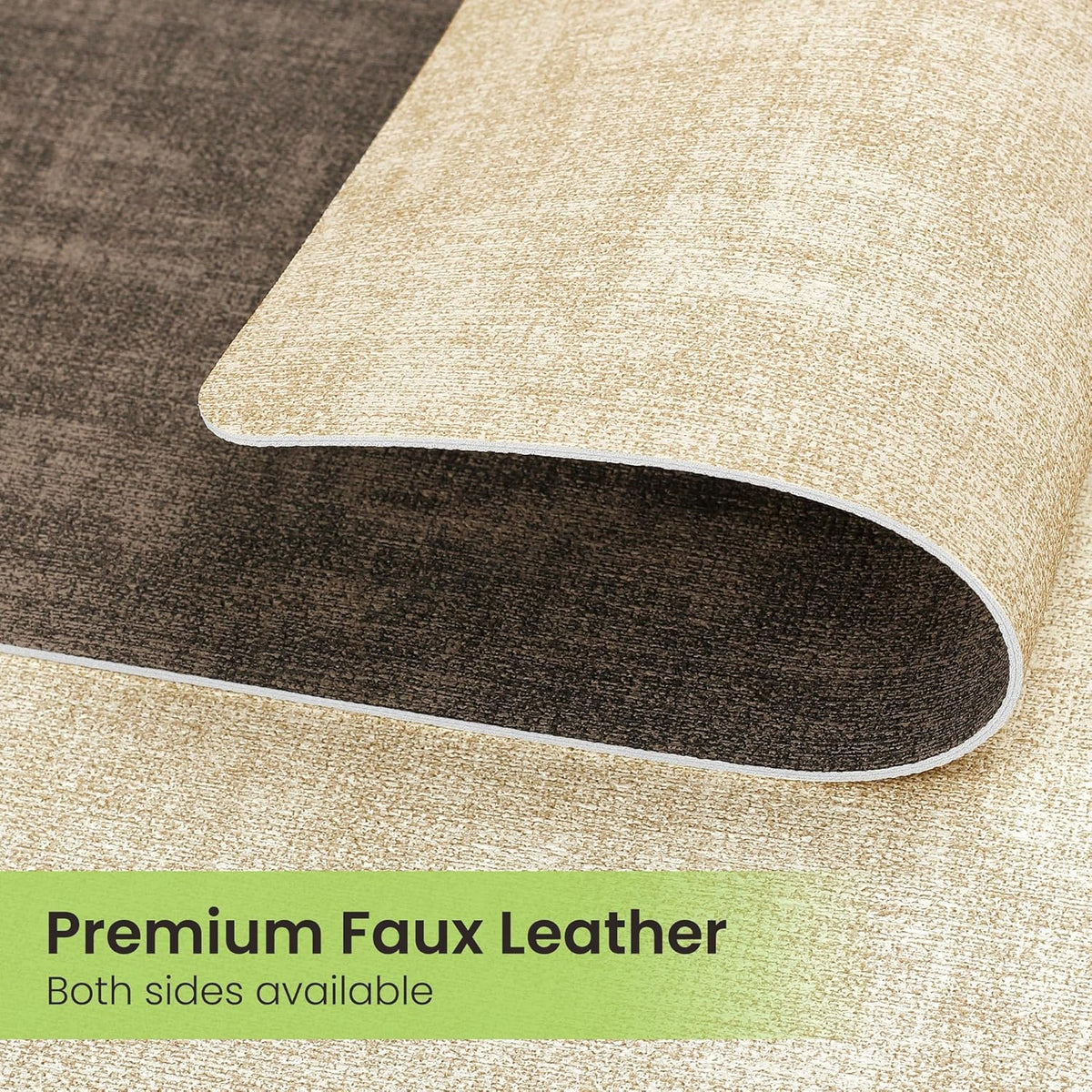 Faux Leather Dual Sided Placemats Set of 4, Square Non-Slip Heat Resistant Placemats with Coaster