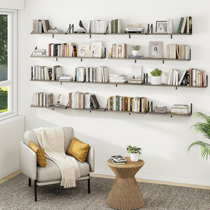 Heimlove Floating Shelves for Wall 24 Inches,8 Inches Deep Wall Bookshelf Mounted Display&Storage