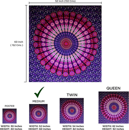 raajsee purple Tapestry- Best Mandala Wall Hanging- Mandala Tapestry For Bedroom Aesthetic-Size