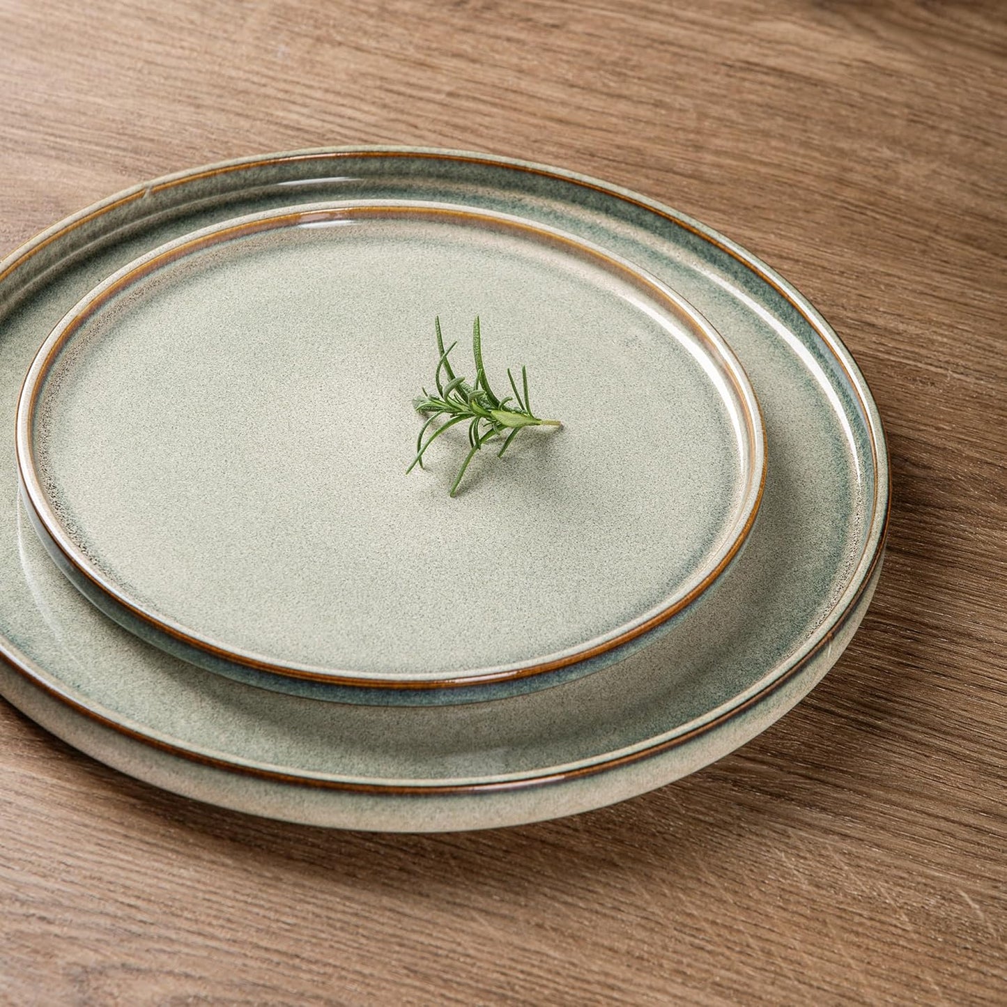 AmorArc Ceramic Dinnerware Sets, Handmade Reactive Glaze Stoneware Plates and Bowls Sets,Highly