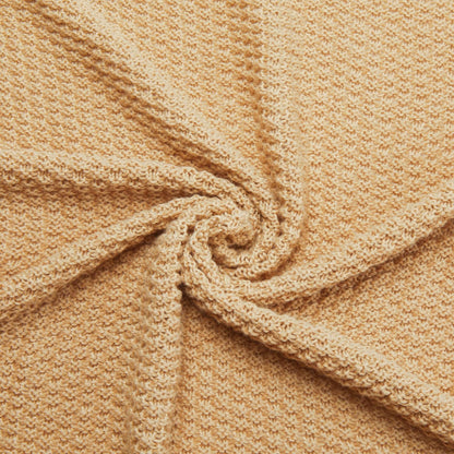 Amazon Basics Chunky Cable Knit Throw Blanket for Couch, Sofa, Bed, Lightweight Soft Cozy, Sand
