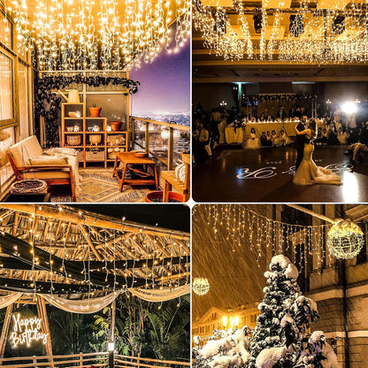Icicle Lights for Outside 99ft 1216 LED Christmas Lights Outdoor 8 Modes with 228 Drops, Waterproof