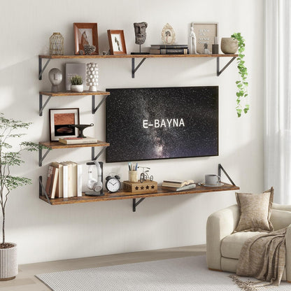 Floating Shelves 55 Inch Long, 10" Deep Floating Shelves, Wall Shelves 55 x 10, Set of 2, Wide