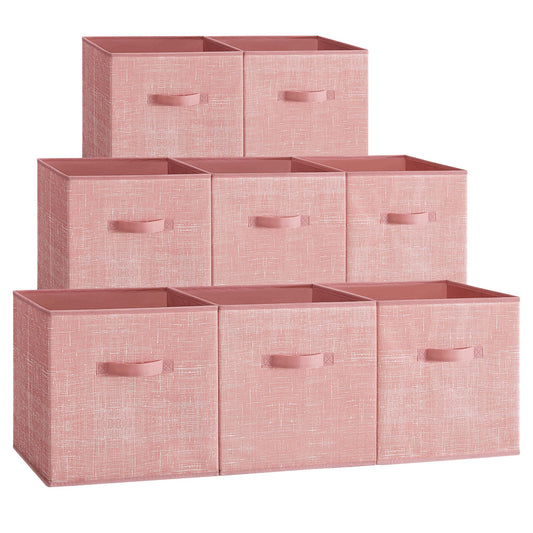 SONGMICS Storage Cubes, Set of 8, 13-Inch Foldable Closet Organizers