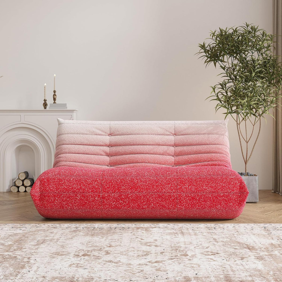 Bean Bag Chair, Loveseat Fireside Chair Bean Bag Sofa Large Bean Bag Chair for Adults, 2 Seater