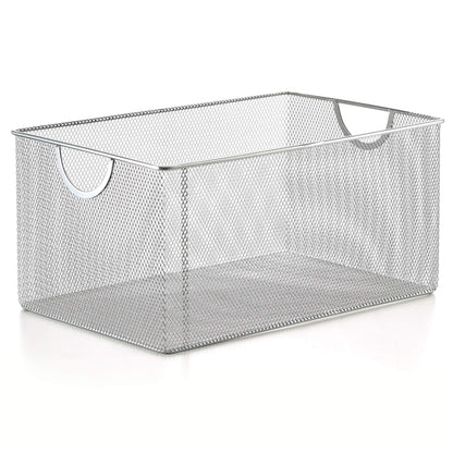 YBM Home Mesh Wire Storage Basket for Shelves, Pantry Organization, and Kitchen - Multipurpose