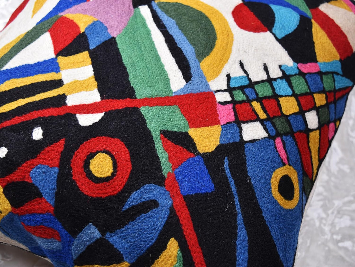 Kandinsky Impulse Modern Decorative Pillow Cover Black Abstract Toss Pillowcase Farmhouse Chair