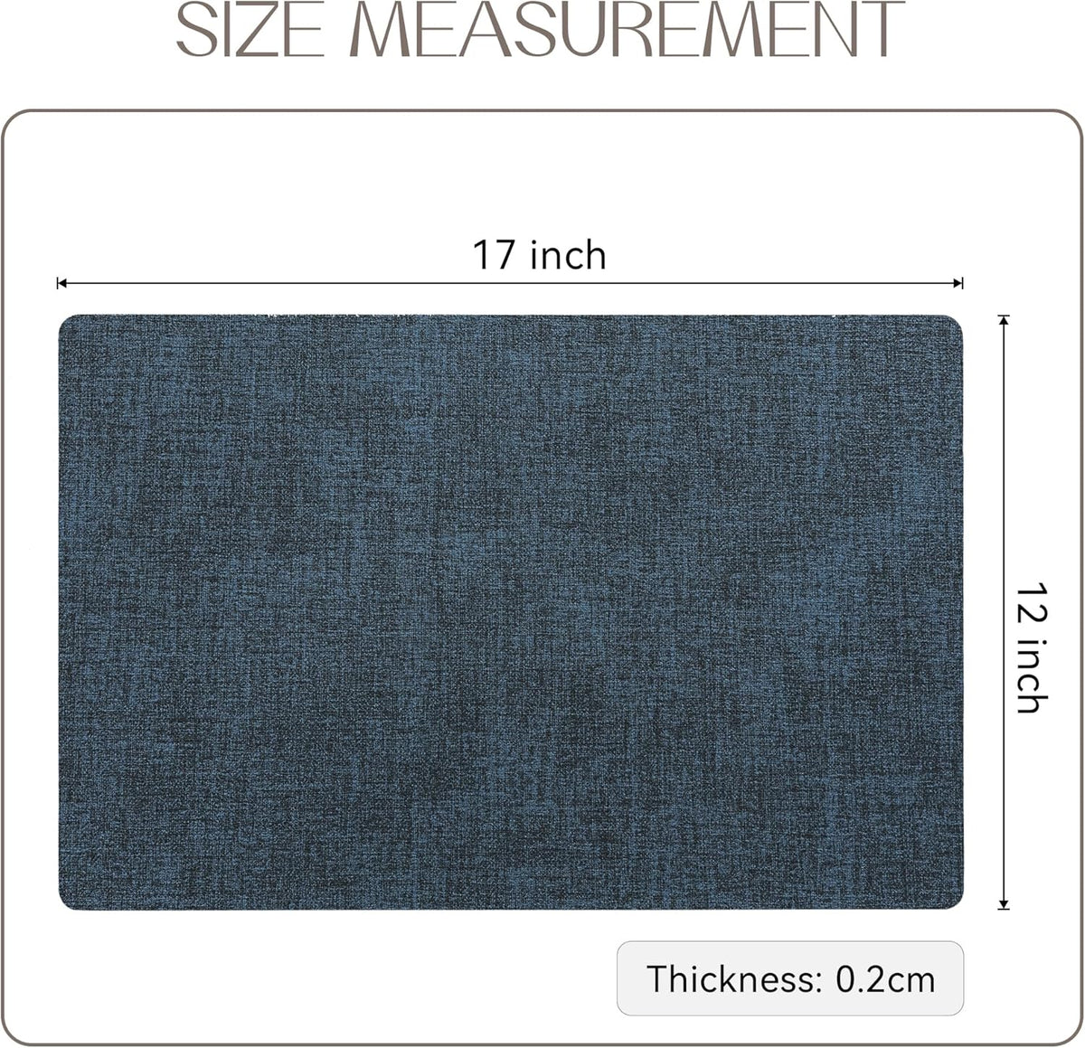Romanstile Vinyl Placemats Set of 6-12 X 18 Inch - Heat Resistant Place Mats 100% Waterproof